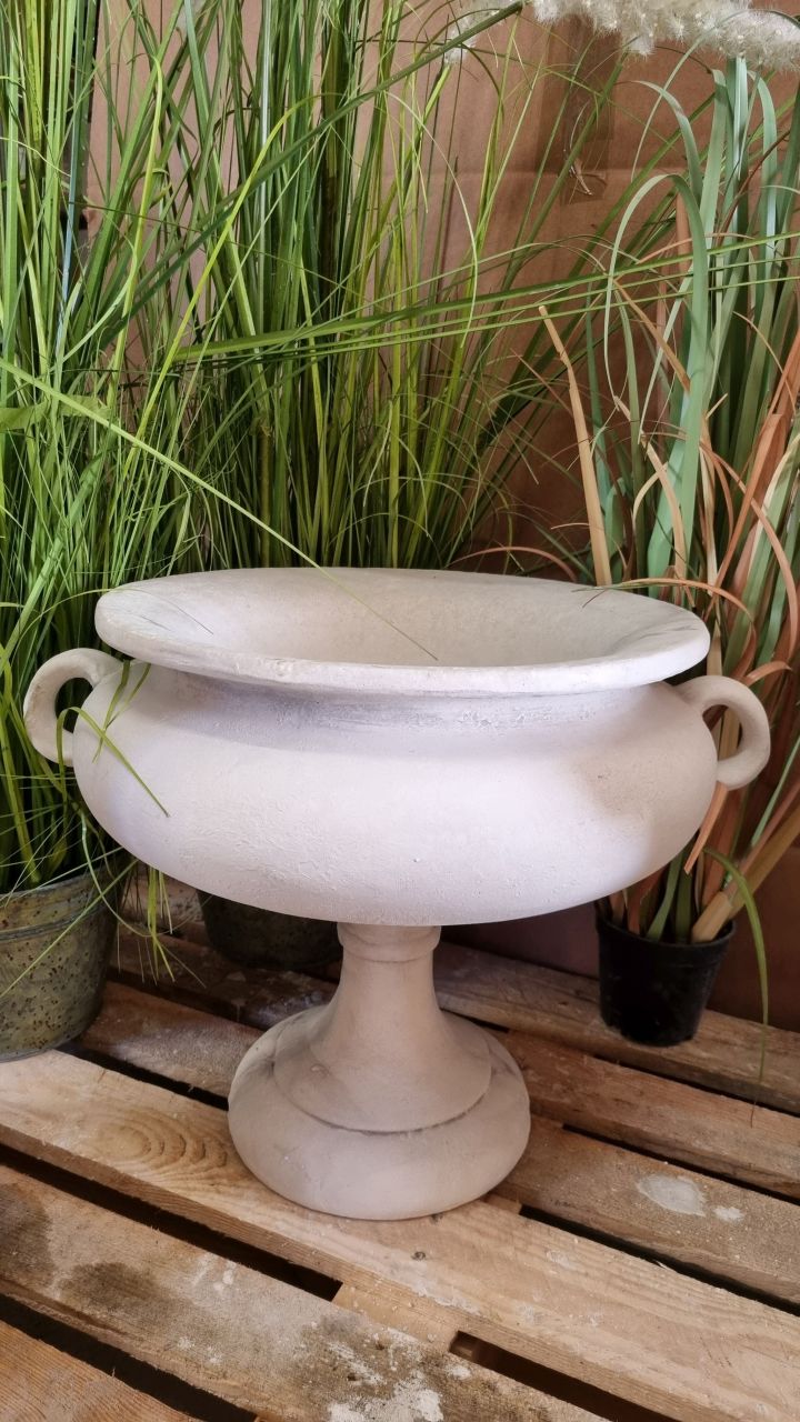 -Amphore- Vase breit- antik grau- unter Rund um den Garten Pflanzgefäße