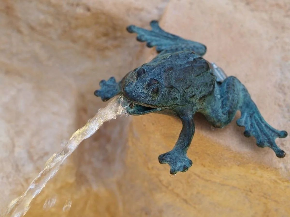 -Bronzefigur Frosch klein- Wasserspeier-