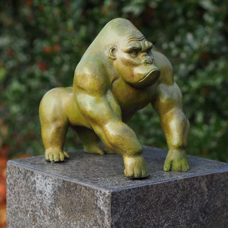 -Bronzefigur Gorilla- abstrakt-