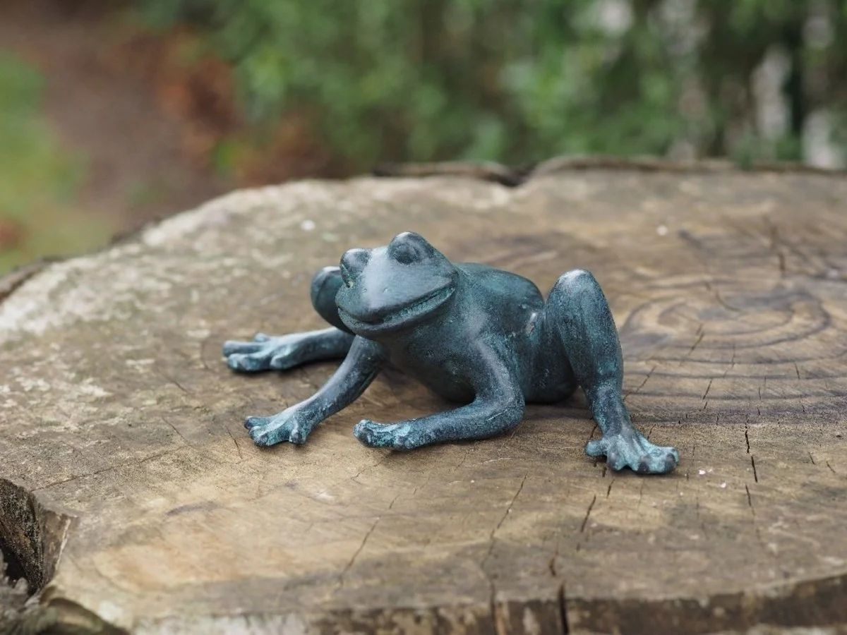 -Bronzefigur kleiner Frosch- Wasserspeier- unter Bronze und Metall Figuren