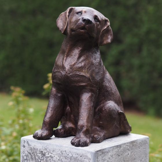 -Bronzefigur Labrador-Welpe-