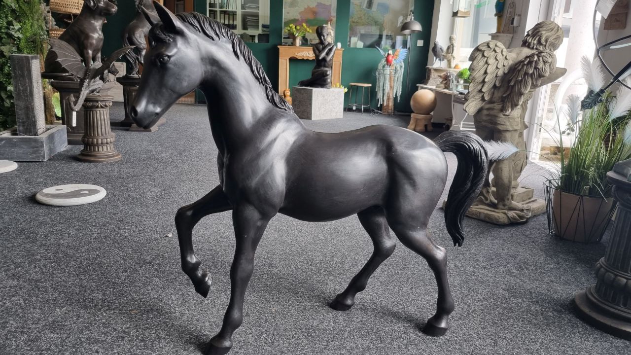 -Bronzefigur Pferd- klein- -Black Ediition-