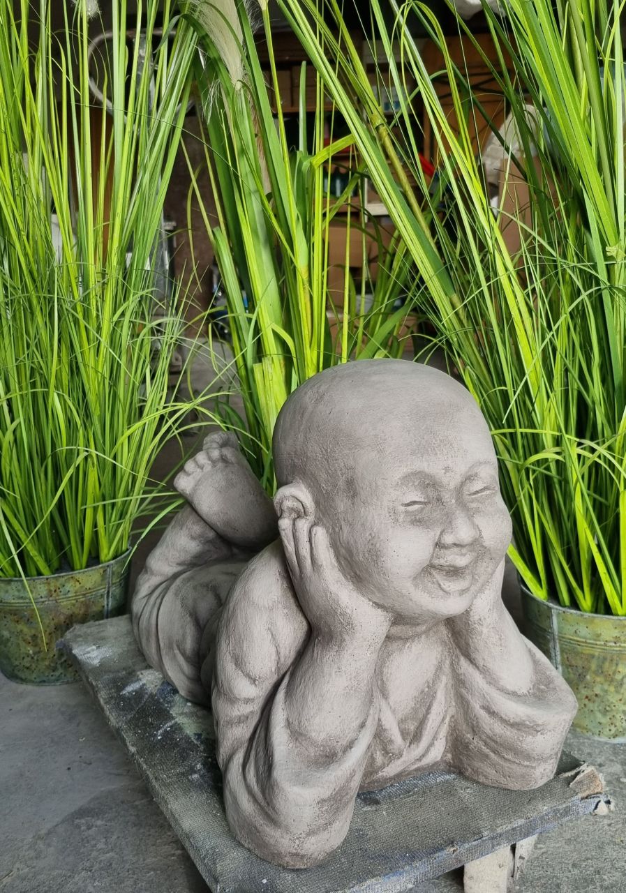-Gartenfigur Buddha -Hoeti- liegend verschiedene Farben-