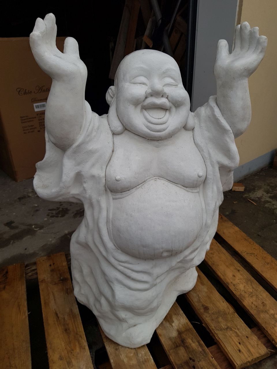 -Gartenfigur Buddha lachend verschiedene Farben- unter Statuen/Skulpturen Statuen