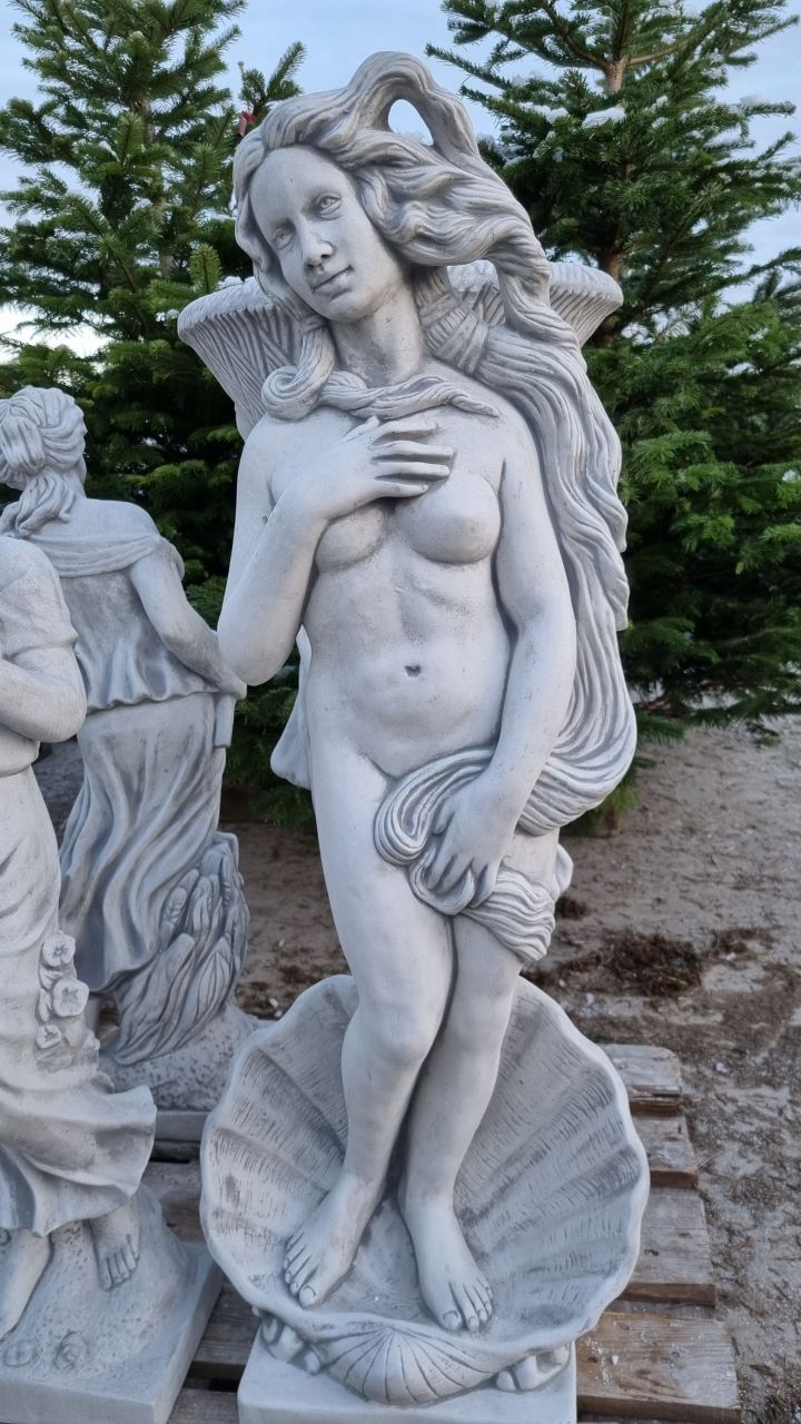 -Gartenfigur -Die Geburt der Venus- gross- antik grau-
