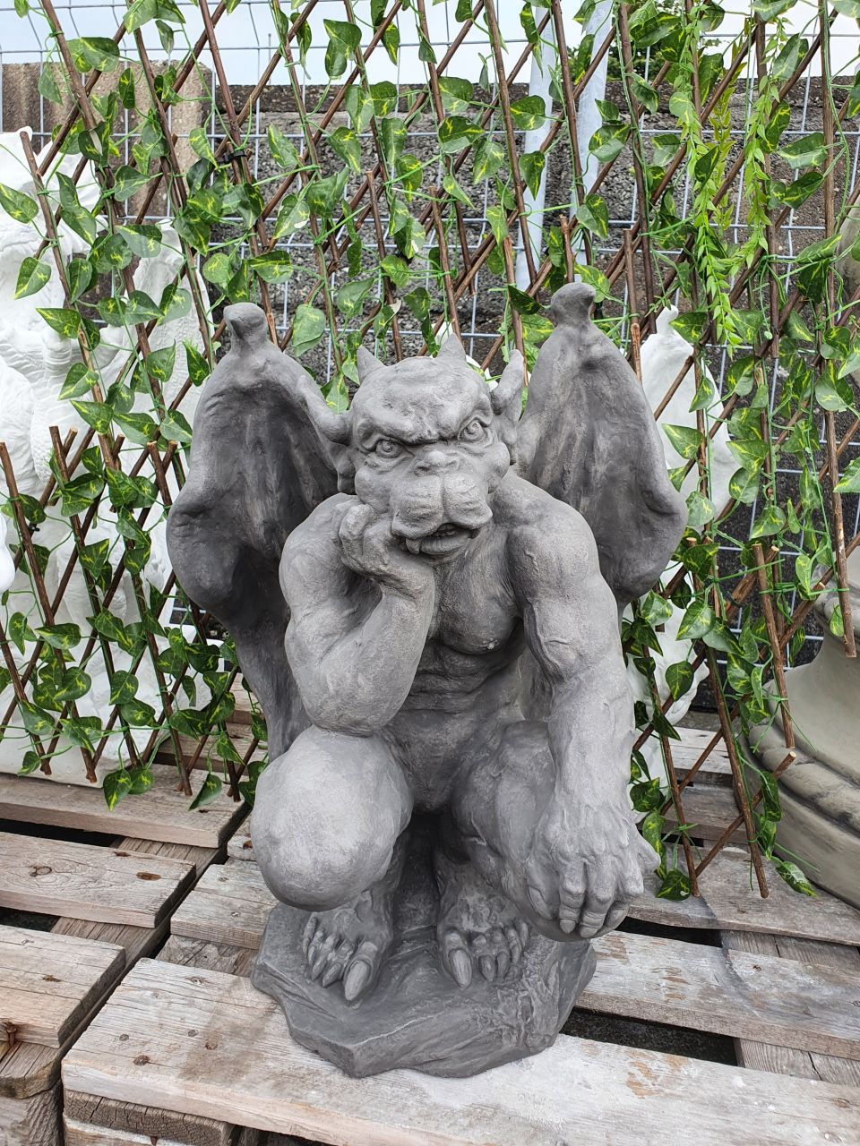 -Gartenfigur Gargoyle Torwächter- grau- unter Statuen/Skulpturen Gargoyles & Fantasy