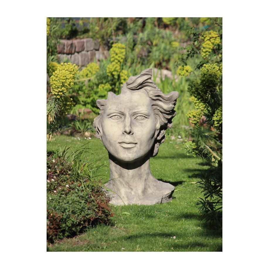 -Gartenfigur Gesicht -FRAU- Antik- Medium - Original von Vidroflor-