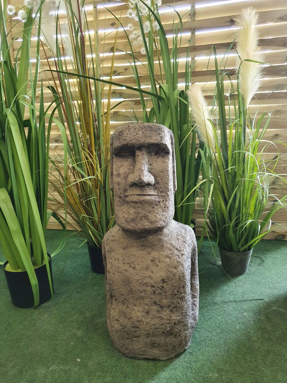 -Gartenfigur Moai 1 Antik aus Betonguss-