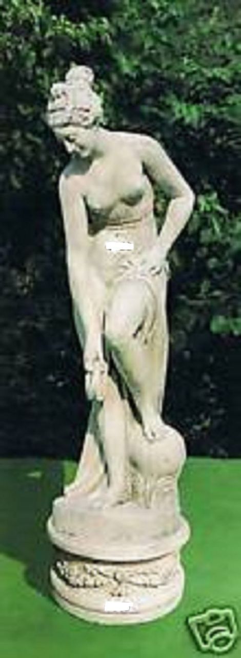 -Gartenfigur Statue -Allegrain Grande- mit Sockel im Set Made in Italy-