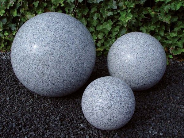 -Granit-Kugel grau 20er- poliert- Wasserspiel Komplett Set-