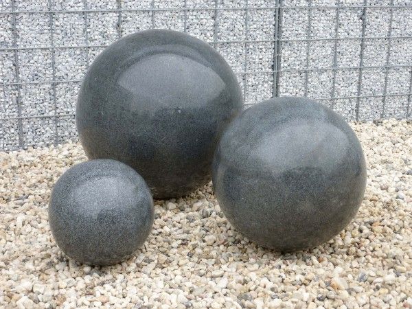 -Granit-Kugel schwarz 20er- poliert- Wasserspiel Komplettset-