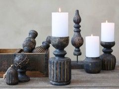 -Kerzenständer mit Rillen- gross- 4er Set-