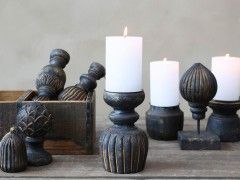 -Kerzenständer mit Rillen- klein- 4er Set-