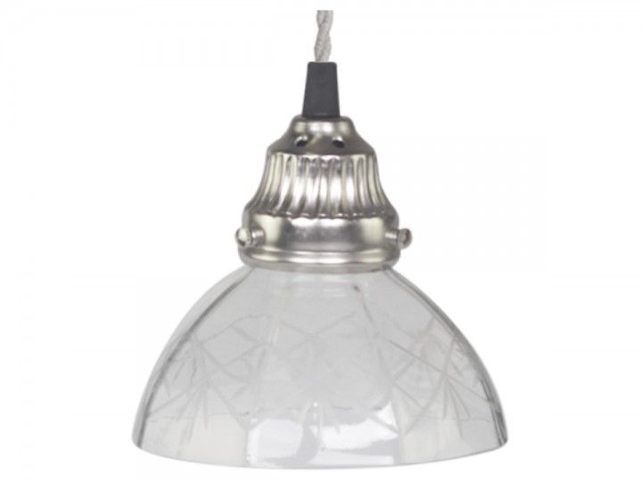 -Lampe mit Schliff Glas handgemacht von Chic Antique-