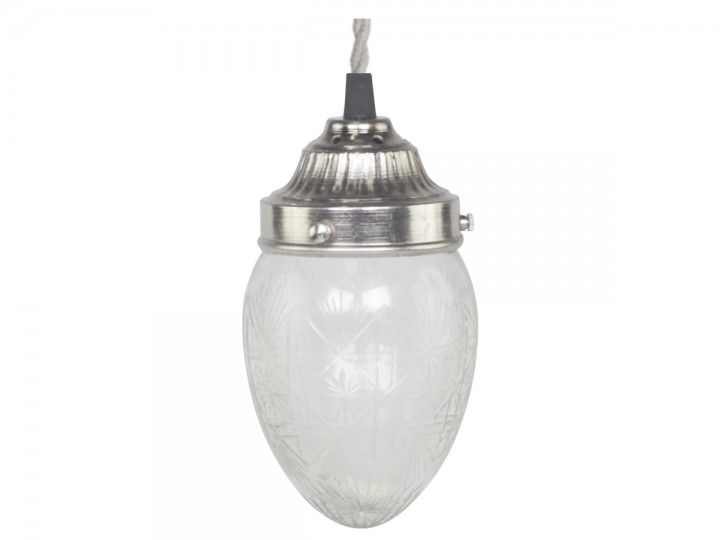 -Lampe mit Schliff Tropfenförmig Glas von Chic Antique-