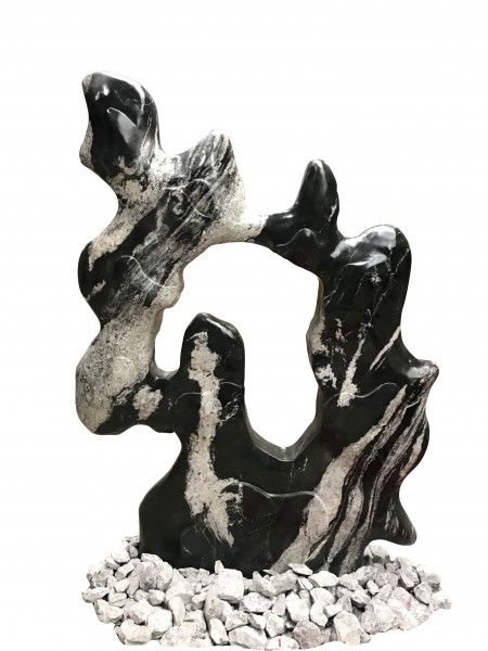 -Marmor-Skulptur grau-weiss- Orlando -