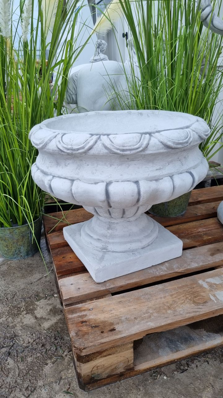 -Pflanzgefäss- Vase- Amphore mit Muster XL- antik grau- unter Rund um den Garten Pflanzgefäße
