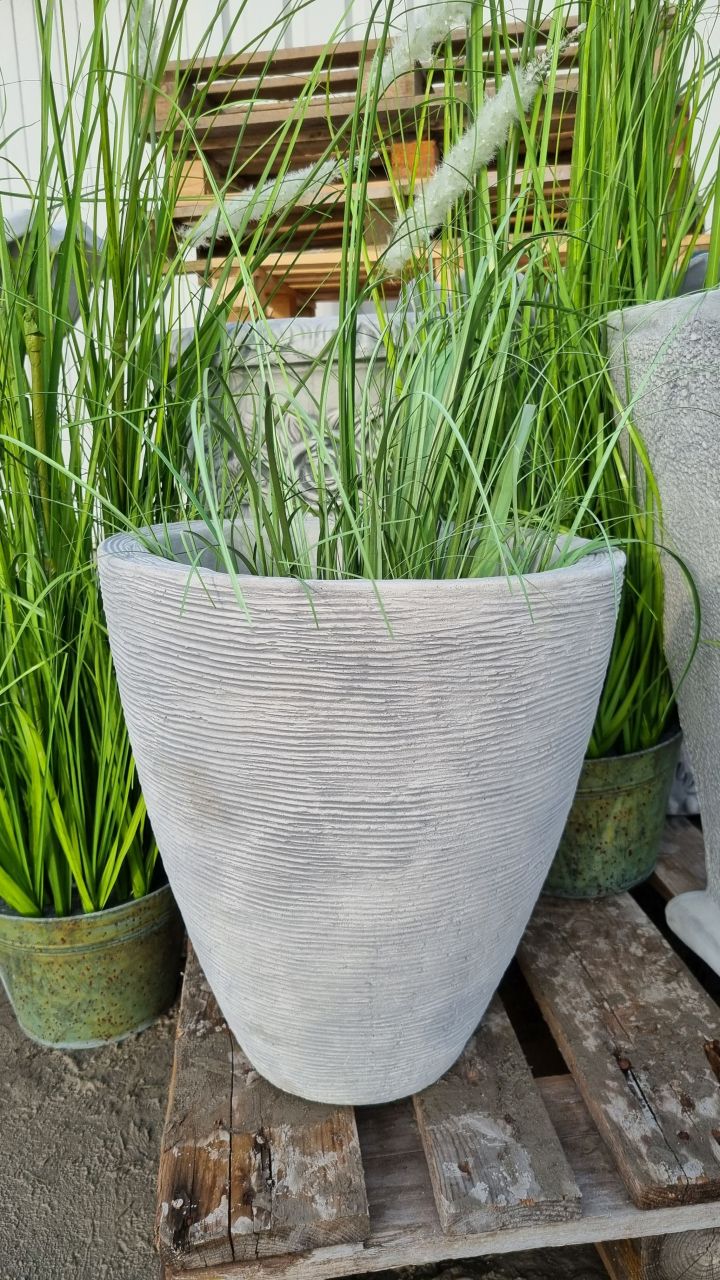 -Pflanzgefäss- Vase- Amphore modern- rund- antik grau- unter Rund um den Garten Pflanzgefäße