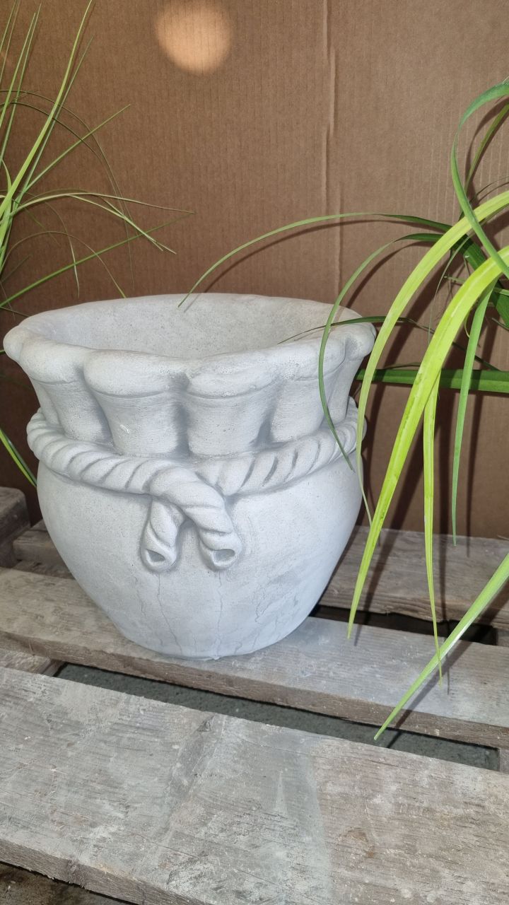 -Pflanzschale- Vase -Jute- antik grau- unter Rund um den Garten Pflanzgefäße