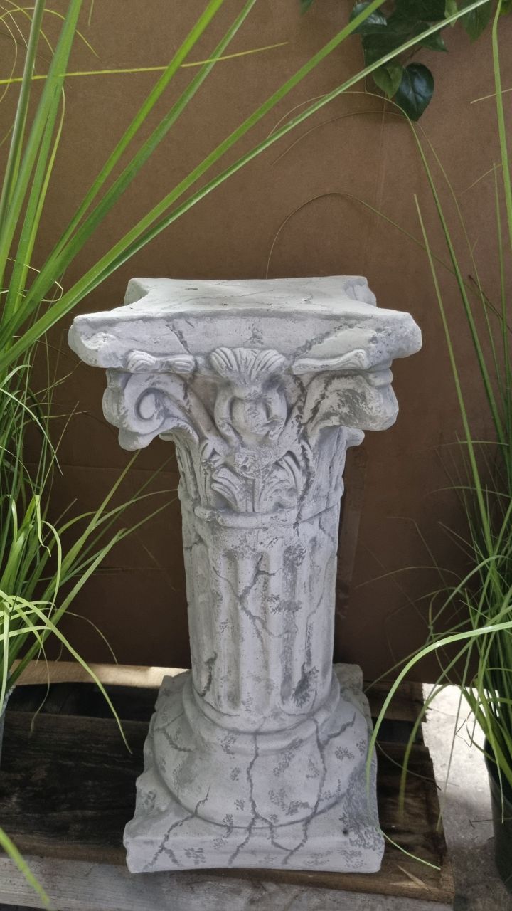 -Sockel- Säule mit schönem Muster- antik grau- unter Statuen/Skulpturen Säulen