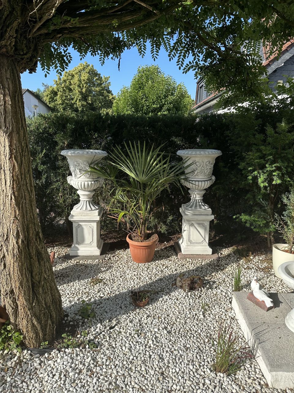 -Vase- Amphore -Engel- im 2er Set- antik grau- unter Rund um den Garten Pflanzgefäße