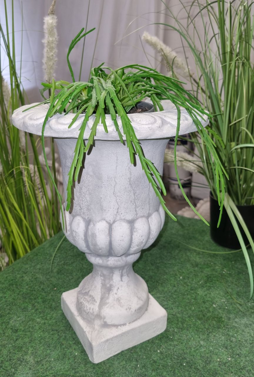 -Vase mit Muster- verschiedene Grössen antik grau- unter Rund um den Garten Pflanzgefäße