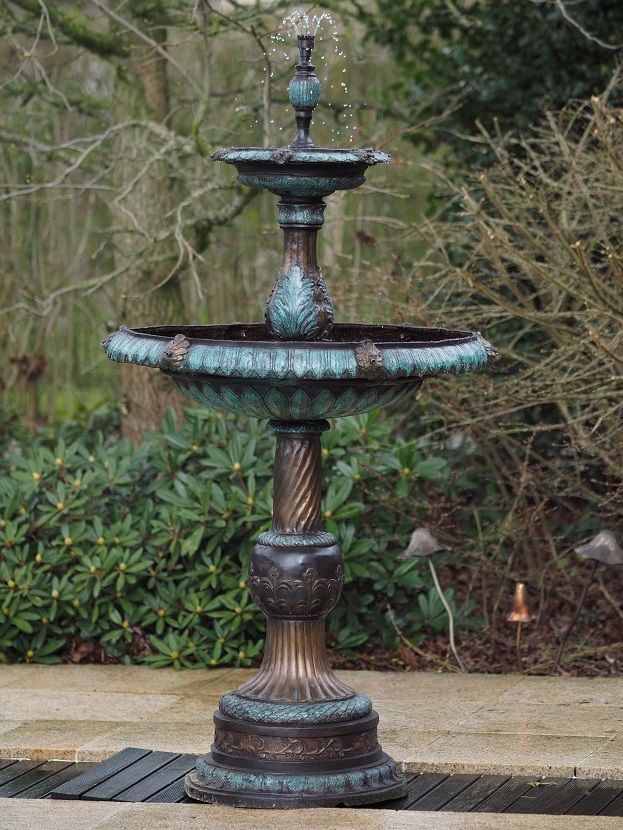 2 Schalen Brunnen aus Bronze Komplettsystem