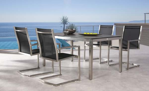 Best Marbella Gartenmöbel Set 5-tlg- mit Tisch 160x90cm