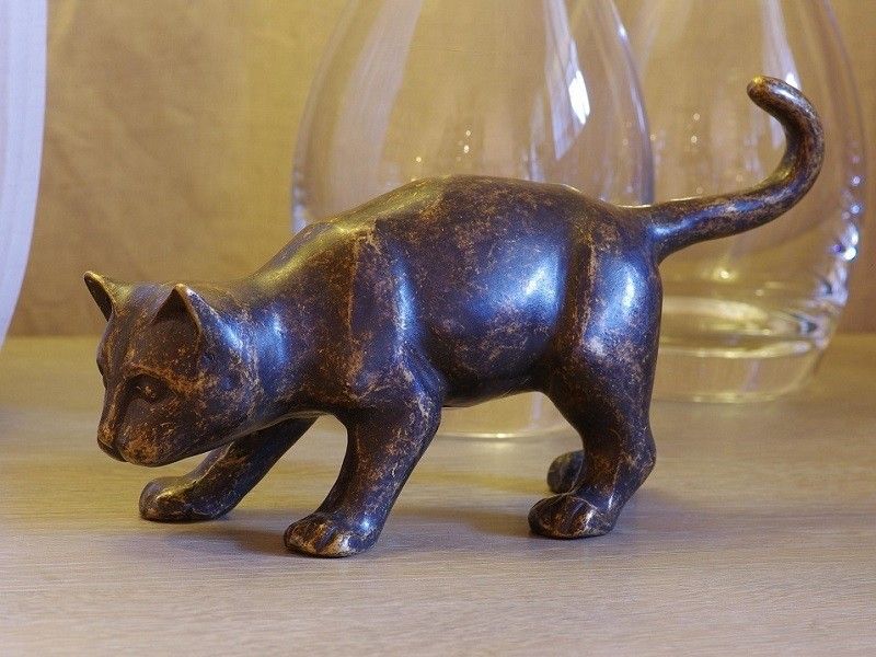 Bronzefigur Braune Katze