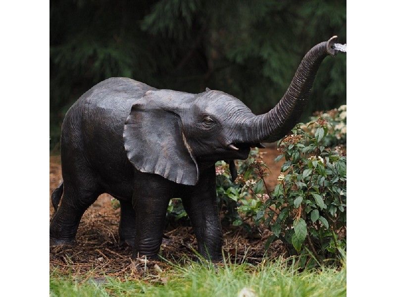 Bronzefigur Elefant als Wasserspeier