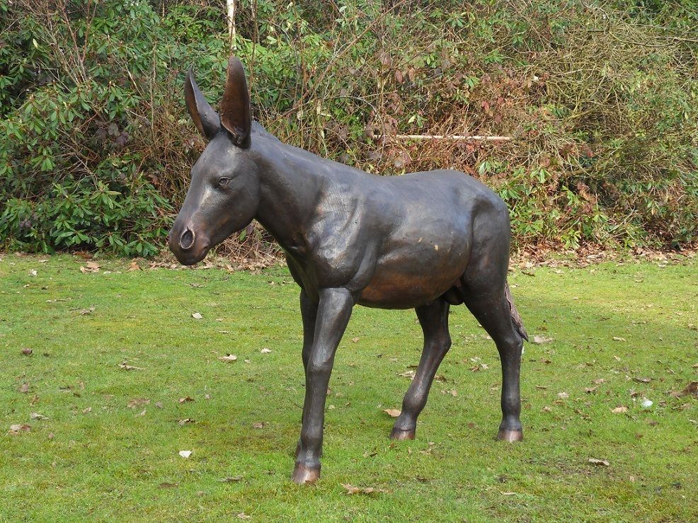 Bronzefigur Esel