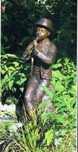 Bronzefigur Flötenspieler Gross