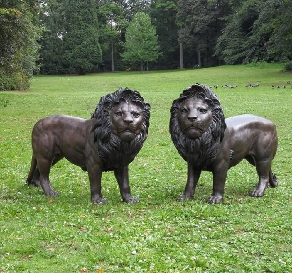 Bronzefigur Lwen Paar