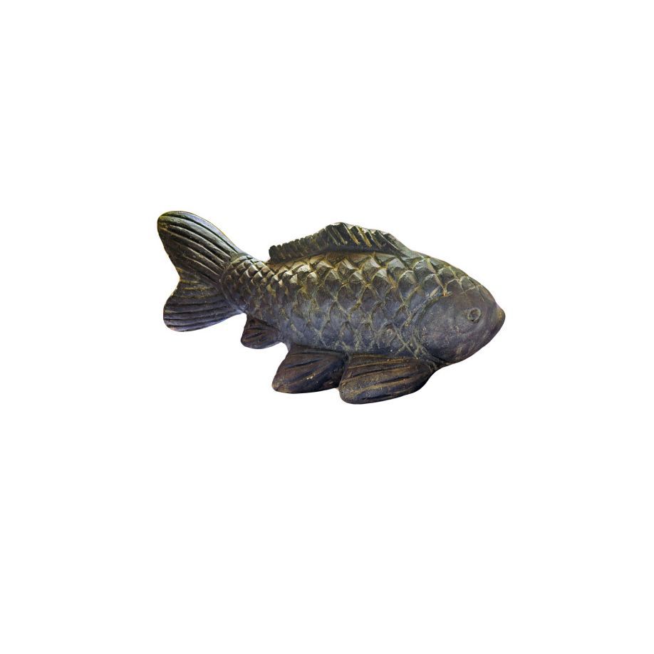 Fisch auf kleinem Sockel- Steinguss unter Vidroflor Asiastyle