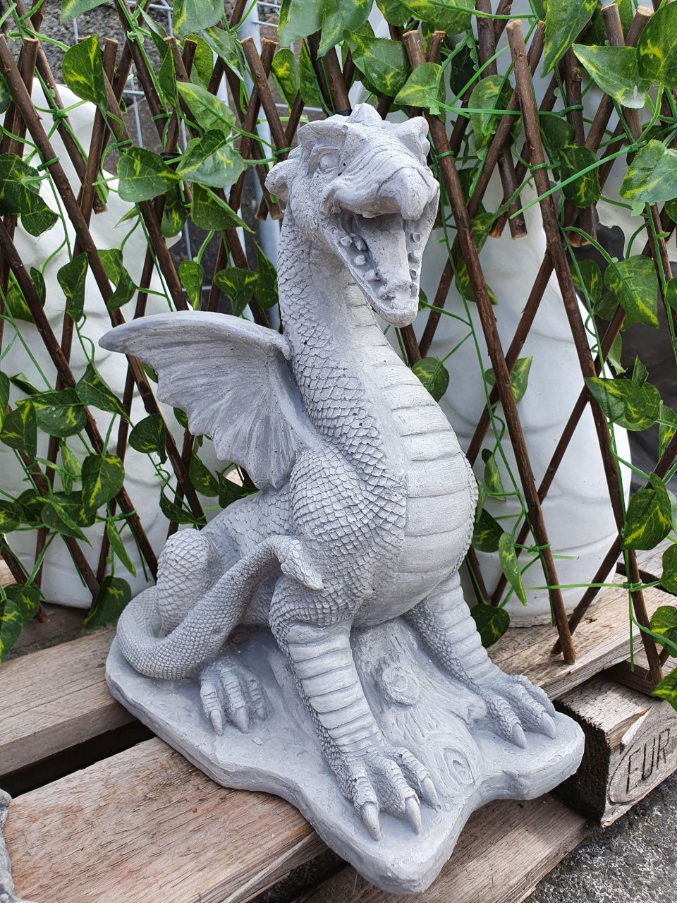 Gartenfigur Drache- antik grau unter Statuen/Skulpturen Gargoyles & Fantasy