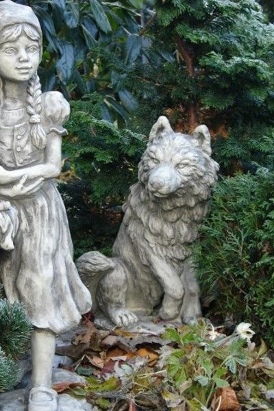Gartenfigur Gebrüder Grimm WOLF- Steinguss - Original von Vidroflor
