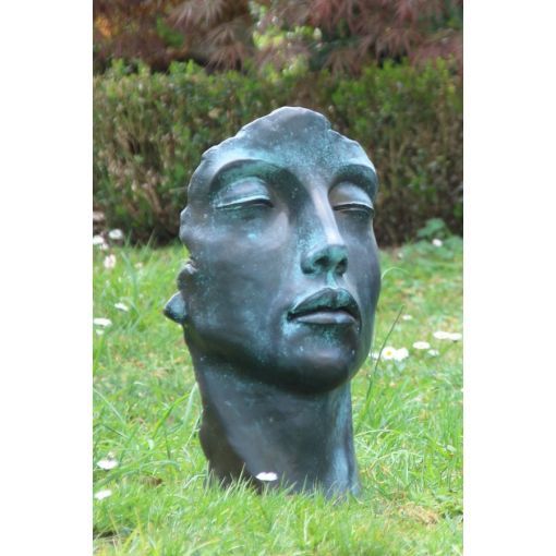Gartenfigur Gesicht FRAU im Bronze Stil- klein - Original von Vidroflor unter Vidroflor Kultur