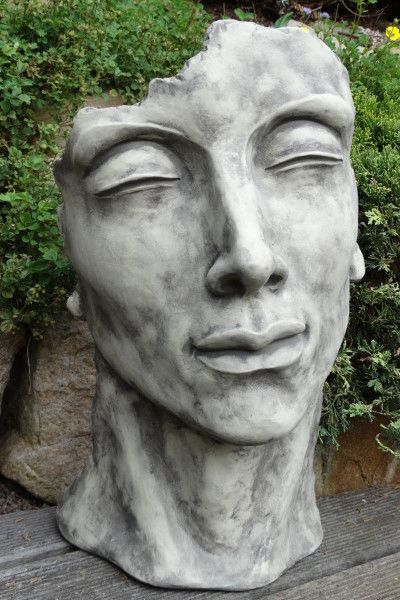 Gartenfigur Gesicht MANN- Steinguss- klein - Original von Vidroflor