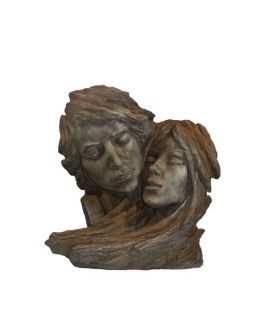 Gartenfigur Gesichterpaar- Steinguss- Edition Oxid - Original von Vidroflor