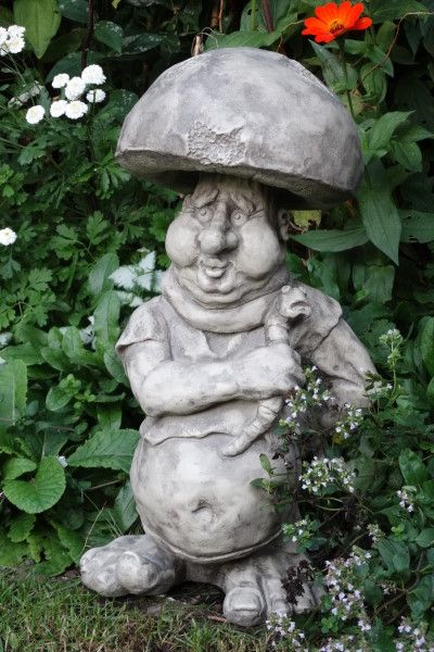 Gartenfigur Kobold Steinpilz- Steinguss - Original von Vidroflor