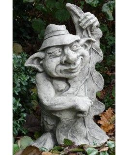 Gartenfigur Musiker-Troll Kontrabass