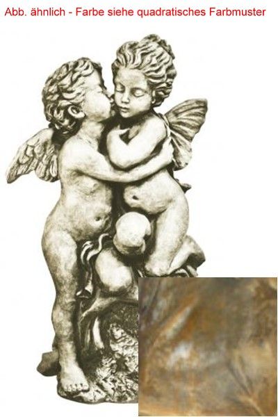 Gartenfigur Skulpturduett DER ERSTE KUSS Rosteffekt - Original von Vidroflor