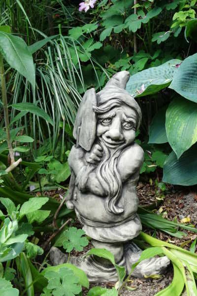 Gartenfigur Zwerg mit Schaufel- Steinguss - Original von Vidroflor