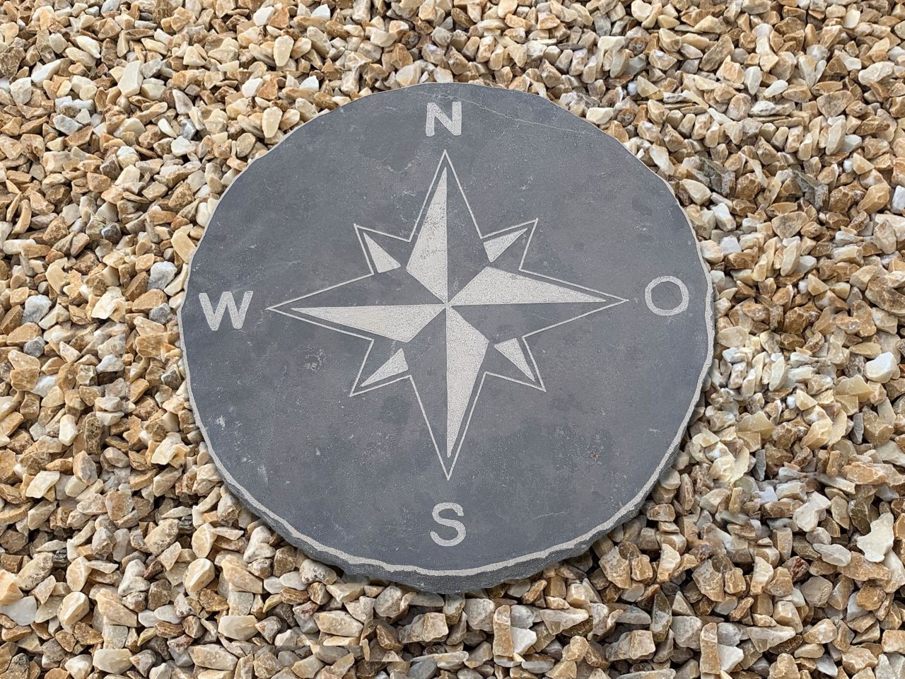 Granit Trittplatte Kompass anthrazit