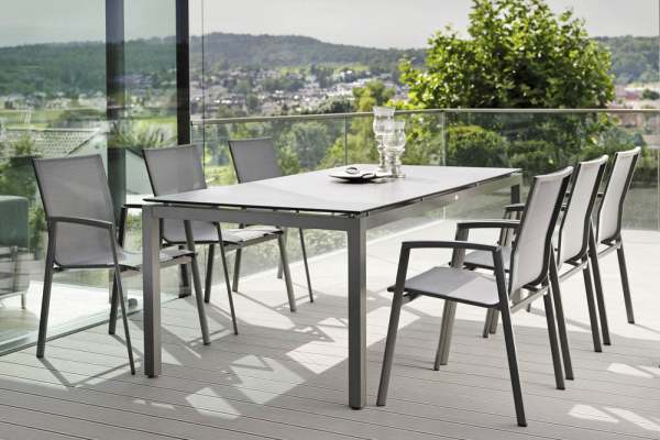 Stern New Top Gartenmöbel-Set 7-tlg- mit Tisch 200x100cm Aluminium